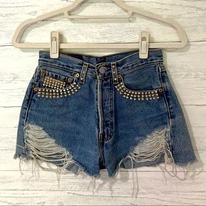 Studded Levi Jean Shorts
